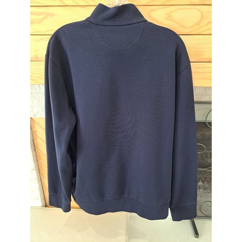 Polo Ralph Lauren Navy 1/4 Zip Pullover Sweatshirt L Embroidered Pony Cotton Bld - Picture 7 of 10